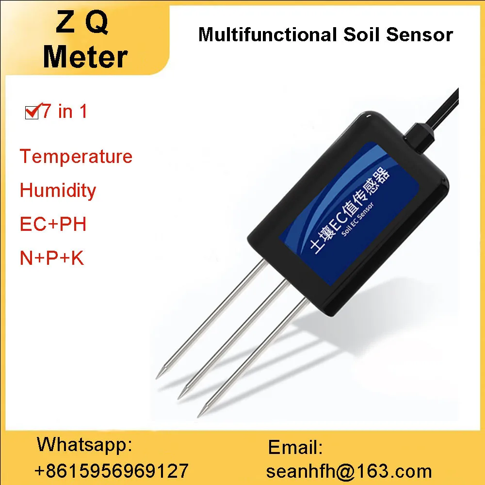Интегриран сензор на почвата измерване на температура и влажност на въздуха NPK проводимост ph влажност торове подхранване на уреда