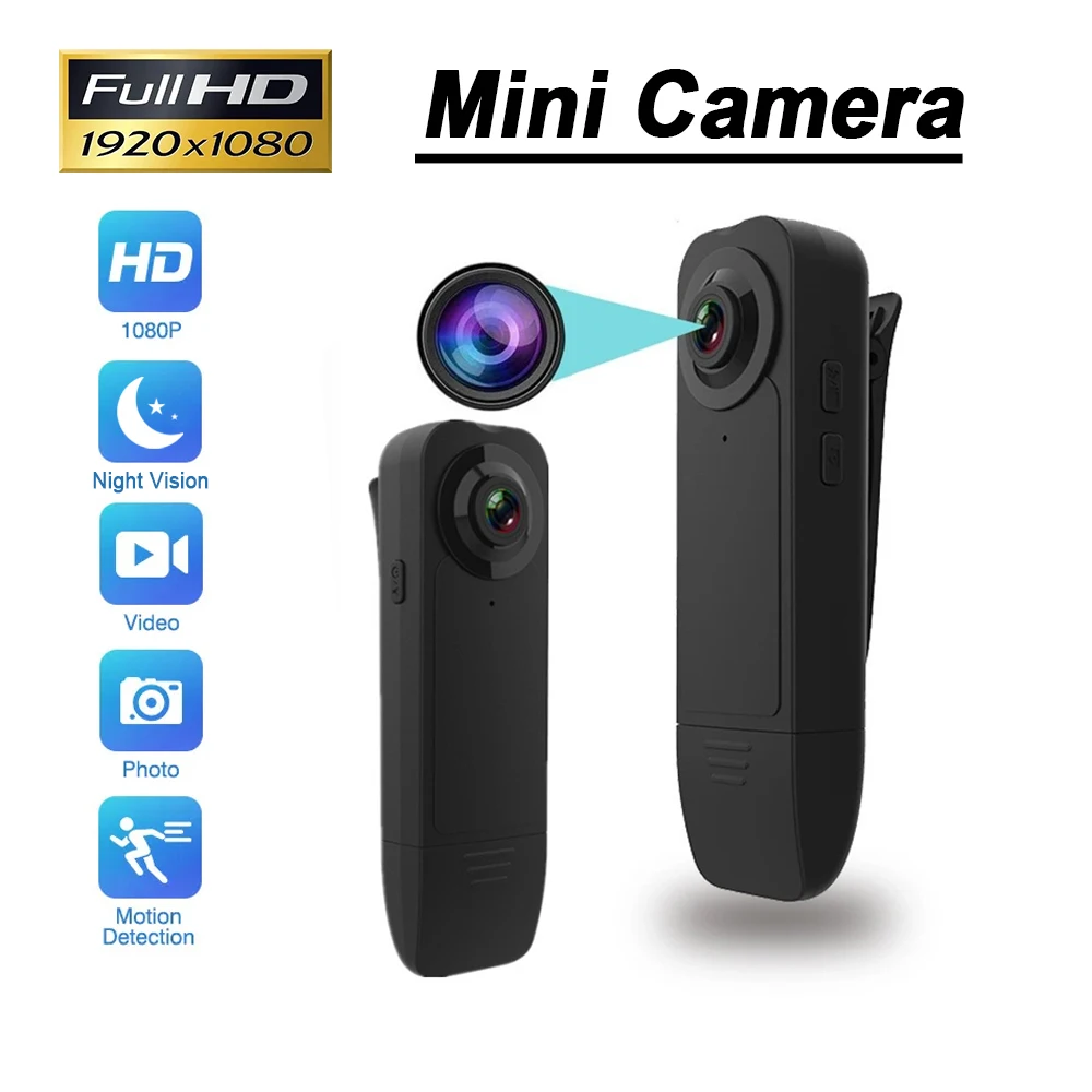 Мини камера 1080P HD Портативен Малък цифров Видеорекордер Полицейска инфрачервена камера за нощно виждане на Миниатюрна Камера