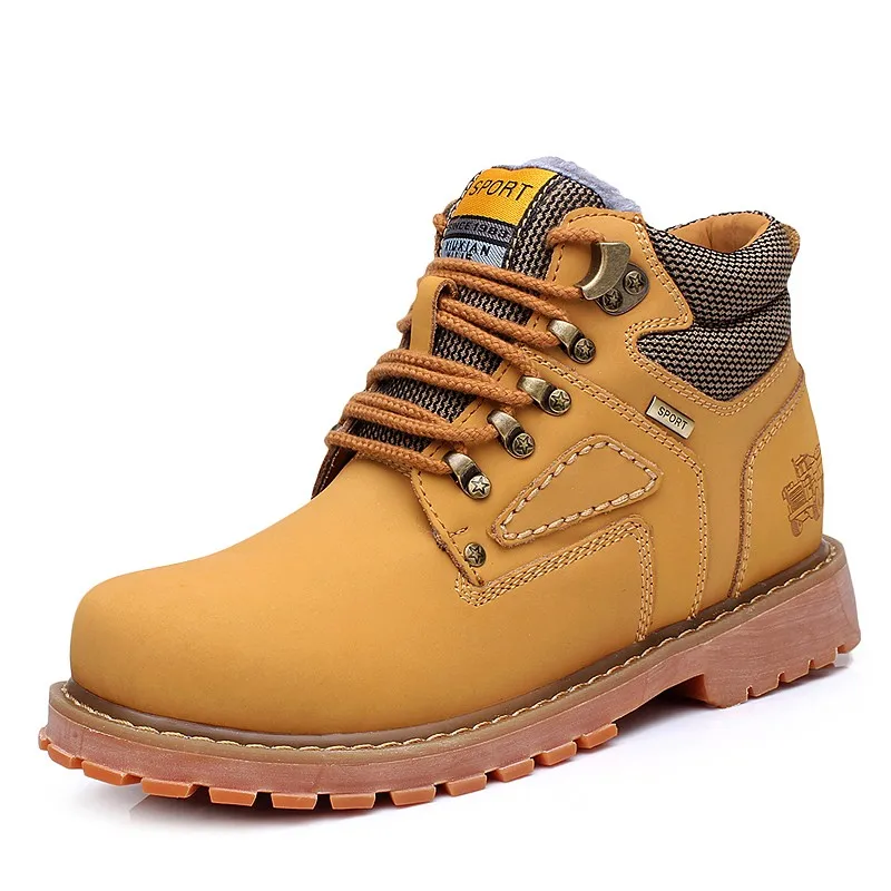 2023 Нови мъжки военни обувки, ежедневни работна обувки кафяв цвят на есенно-зимните Модни мъжки ботильоны, спортни обувки ръчна изработка