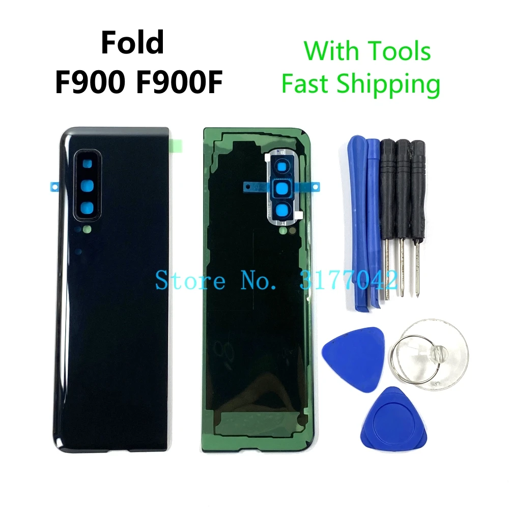 Оригинал за SAMSUNG Galaxy Fold F900 F900F F907, на капака на батерията, задната част на врата, на задното стъкло, корпус, подмяна на корпуса Отлично