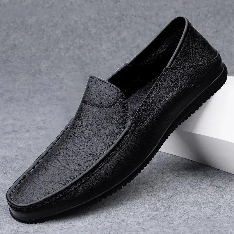 Лято 2023 г., Обувки Doug от естествена кожа в корейски стил, Мъжки Луксозни Модни Дишащи лоферы Social Guy