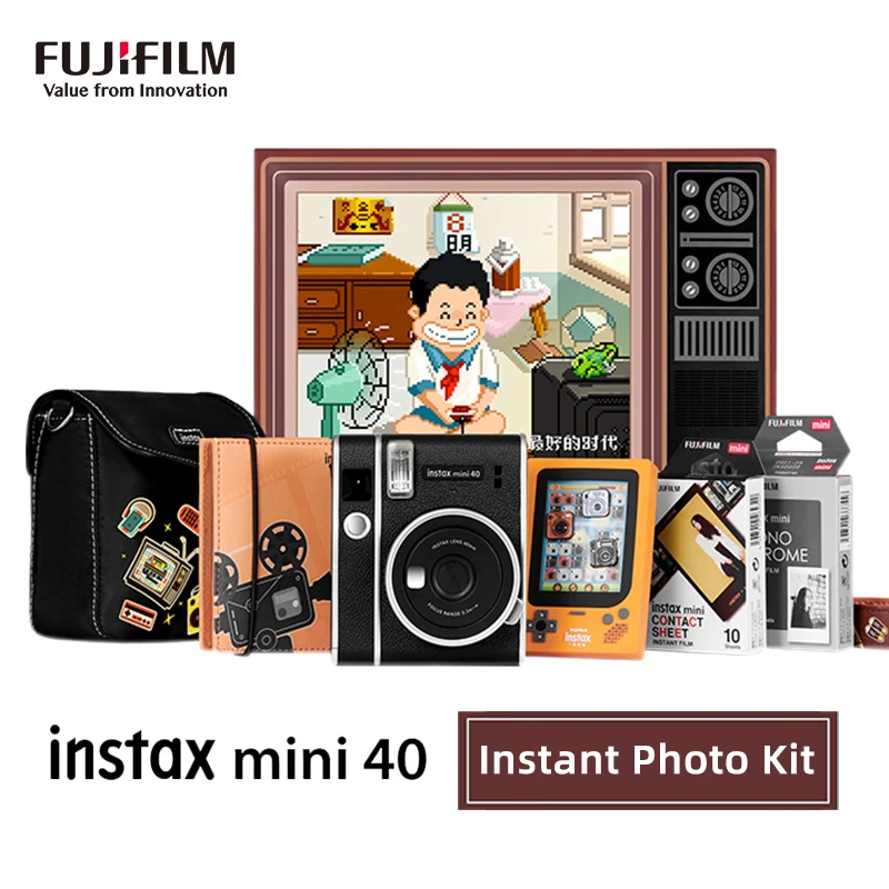 Fujifilm Истински Оригинален Instax Mini 40 Instant Photo Kit Films Camera Гореща Разпродажба На Нов Ваучър За Подарък Набор Instant Photo Рожден Ден