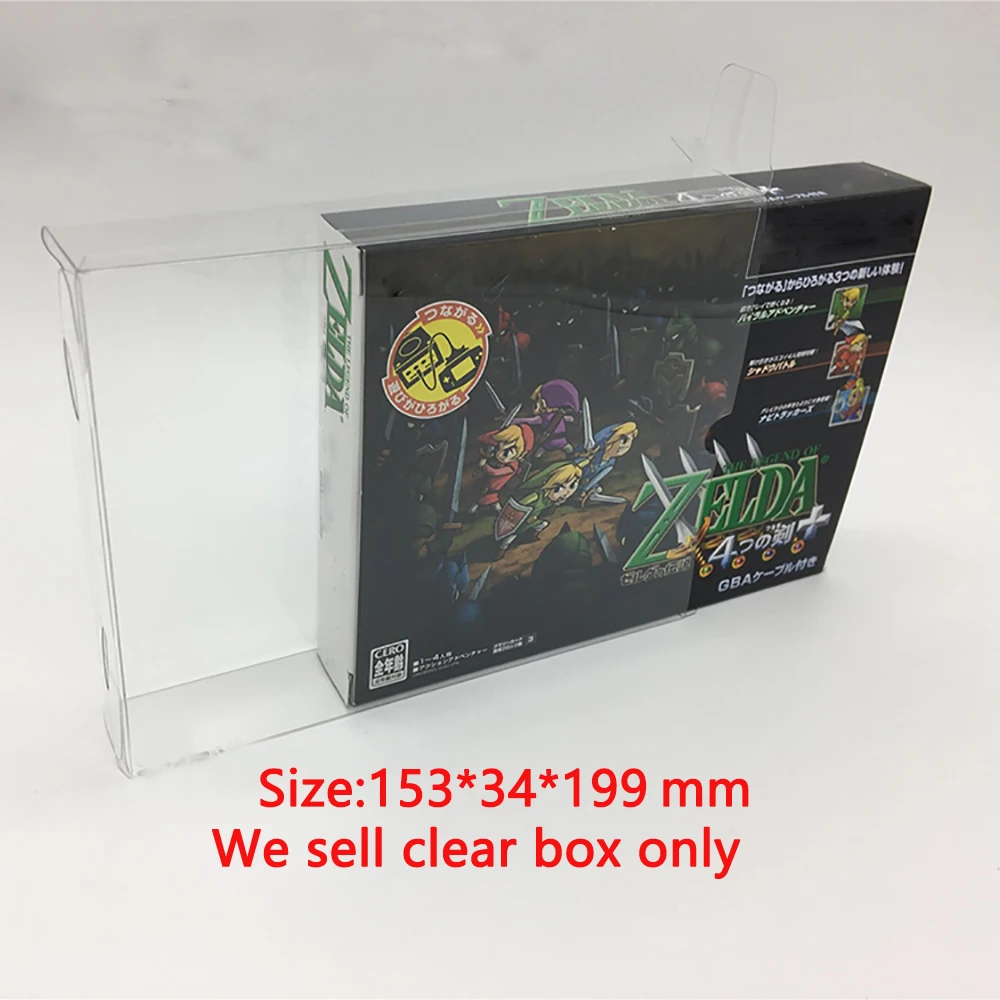 ZUIDID Прозрачна витрина за NGC The Legend of Zelda Four Swords Онлайн Комплект Версия Колекция Защитна кутия
