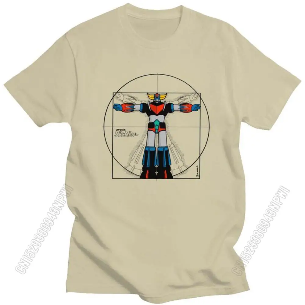 Фланелка Ufo Robot Grendizer Vitruvian Man, мъжка тениска от мека памучна за почивка, тениска с аниме 