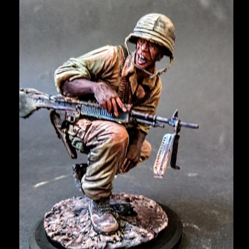 Смоляной войници 1/16 древен войници на Войната във Виетнам Модел В Разглобено Формата на Неокрашенная Фигурка Строителен Комплект