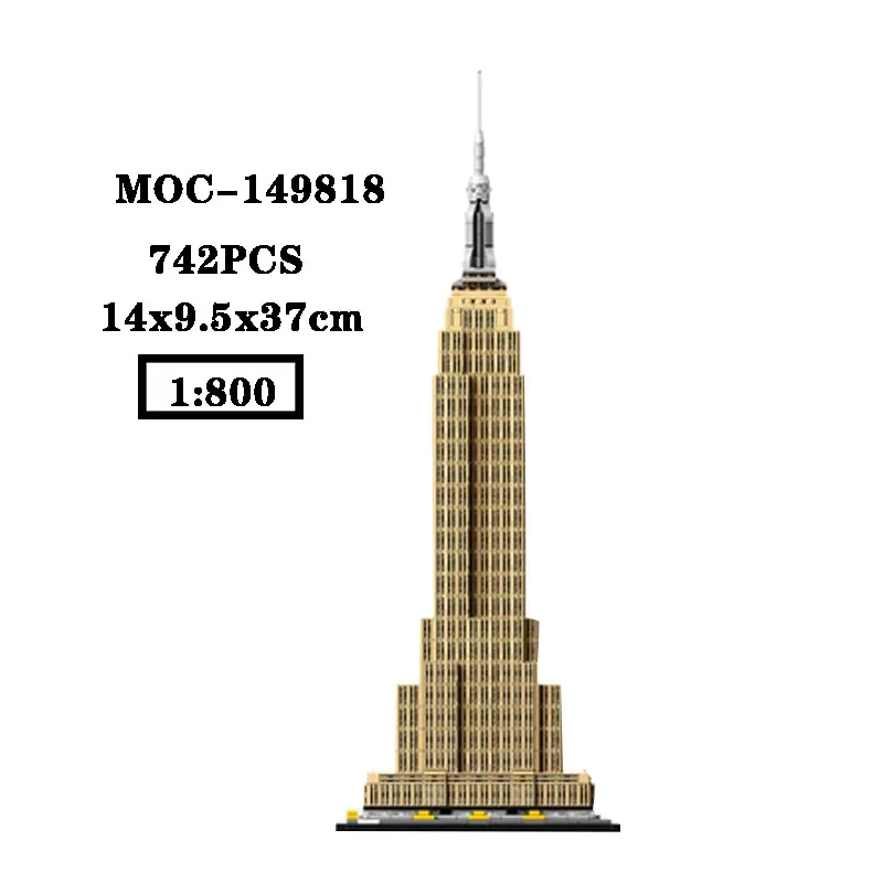 Градивен елемент на MOC-149818 American International Building 1: 800 срастване на строителни блокове за възрастни и деца, подарък за рожден ден