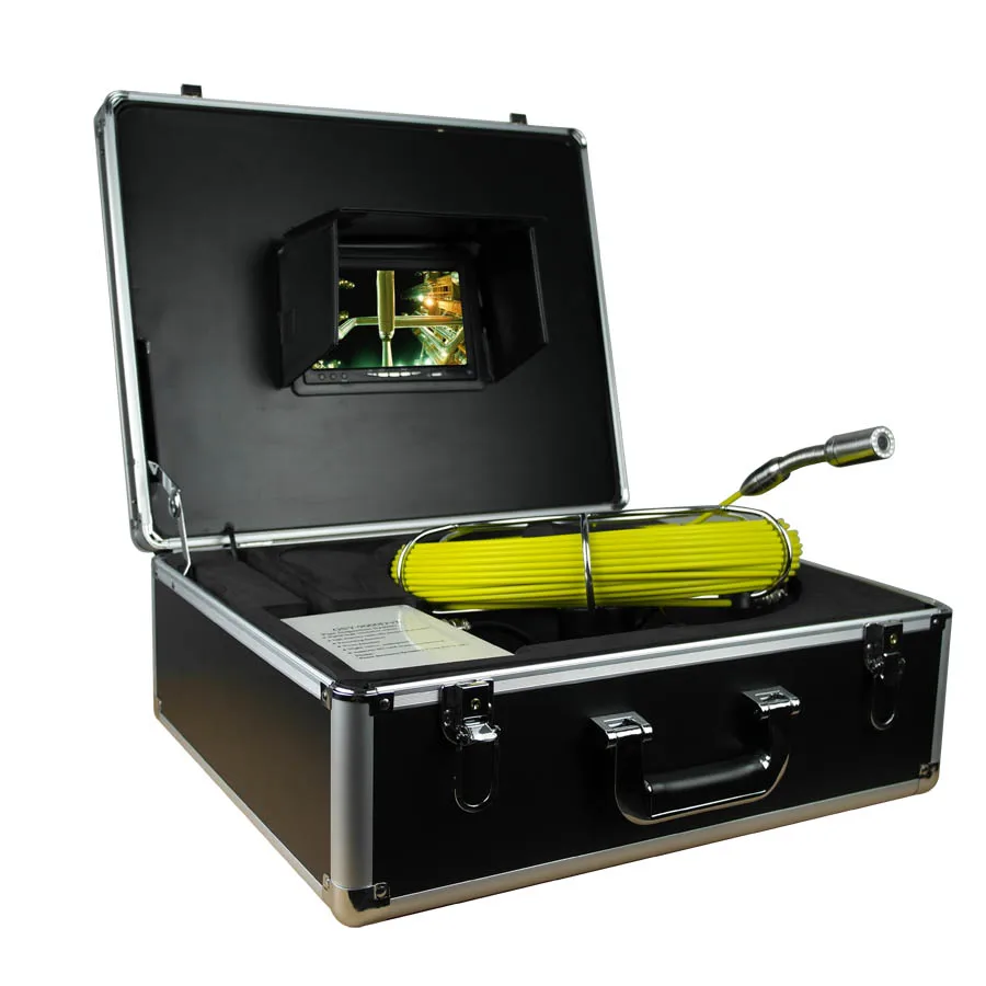 7-инчов цветен TFT камера за инспекция на канализационни тръби Със система за регулиране на обектива от неръждаема стомана, антикоррозийный дренаж на тръбопровода
