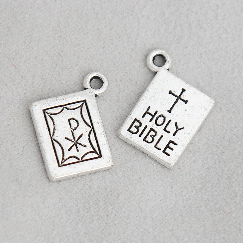 Религиозни висулки от сплав RAINXTAR, окачване с кръст от Света на Библията 15 *17 мм 20pcs AAC1794
