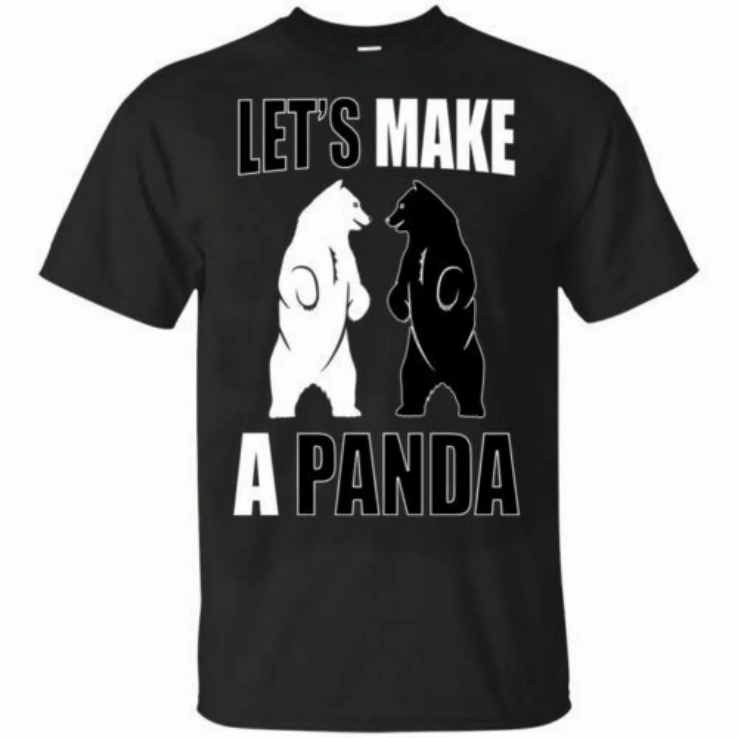 Нека да направим панда. Забавна тениска с черни и бели мечки от 100% памук кръгло деколте и къс ръкав, ежедневни мъжки t-shirt, размер S-3XL