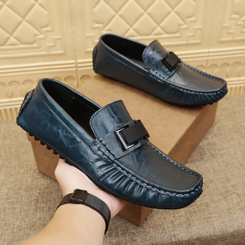 Нова мъжки бизнес ежедневни обувки, мъжки обувки за пътуване, обувки от естествена кожа, Класически удобни обувки за ходене на равна подметка, градинска обувки