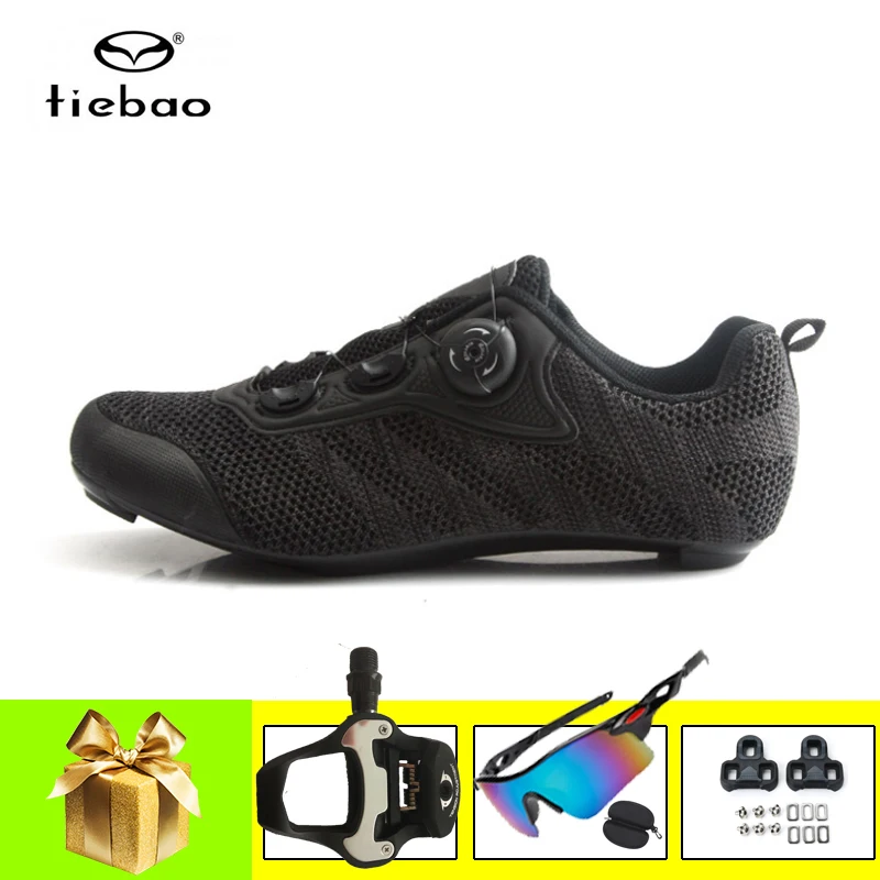 Обувки за шоссейного колоезденето Tiebao, дишаща, ультралегкая, за мъже и за жени, за спорт на открито, самоблокирующиеся, професионални велосипедни маратонки за автомобилния състезания