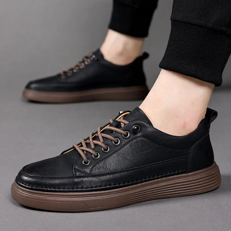 Реколта мъжки обувки от волска кожа, в британския стил, пролет-есен, Нови дизайнерски модерни ежедневни обувки, мъжки обикновена Zapatillas Hombre
