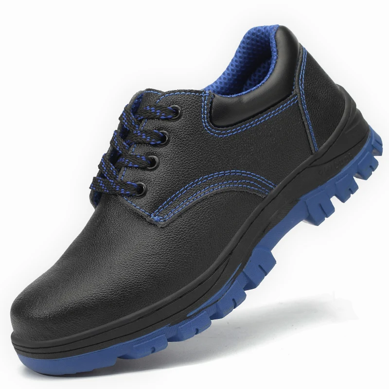 Черна Работна Обувки За мъже С плъзгане подметка, Защитени От пробиви, Стандартни работни обувки от Микрофибър Със стоманени пръсти, за работни