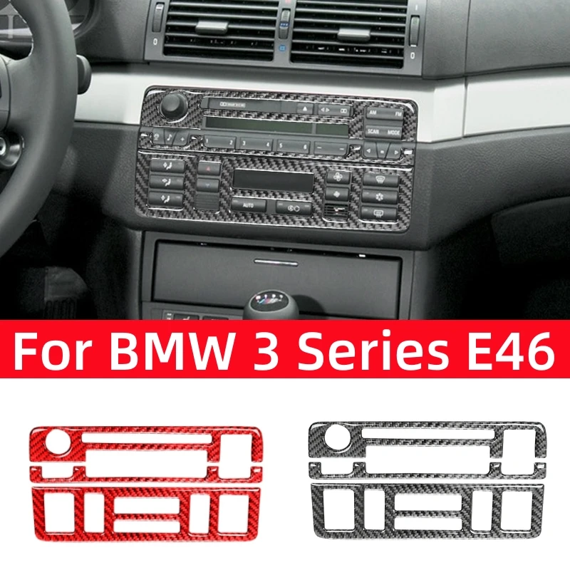 За BMW серия 3 E46 1999-2004 Аксесоари от въглеродни влакна, централното управление на автомобил, климатик, CD-бутон, тампон на лента, етикети