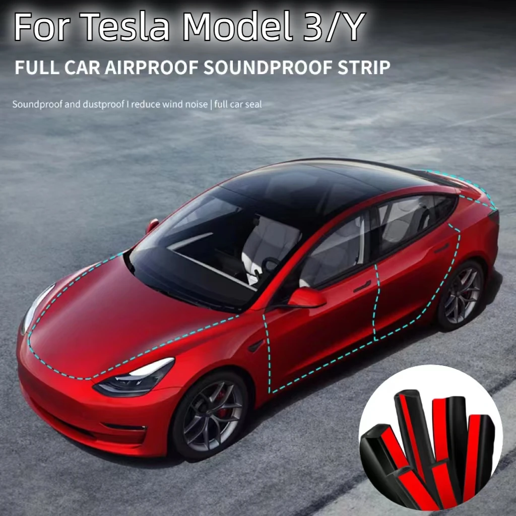 Автомобилни гумени уплътнения Tesla model3/Y, гранични и запечатване на ленти, Водоустойчива пылезащитной автоматичен покрив, запечатване лента на предното стъкло, запечатване ленти за прозорци