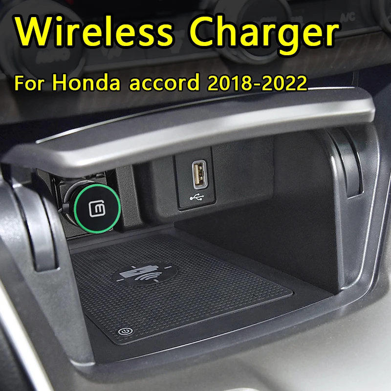Автомобилното Безжично Зарядно Устройство за Honda Accord 2018 2019 2020 2021 2022 за iPhone 14 13 12 11 Pro Max Samsung Phone Бързо Зареждане