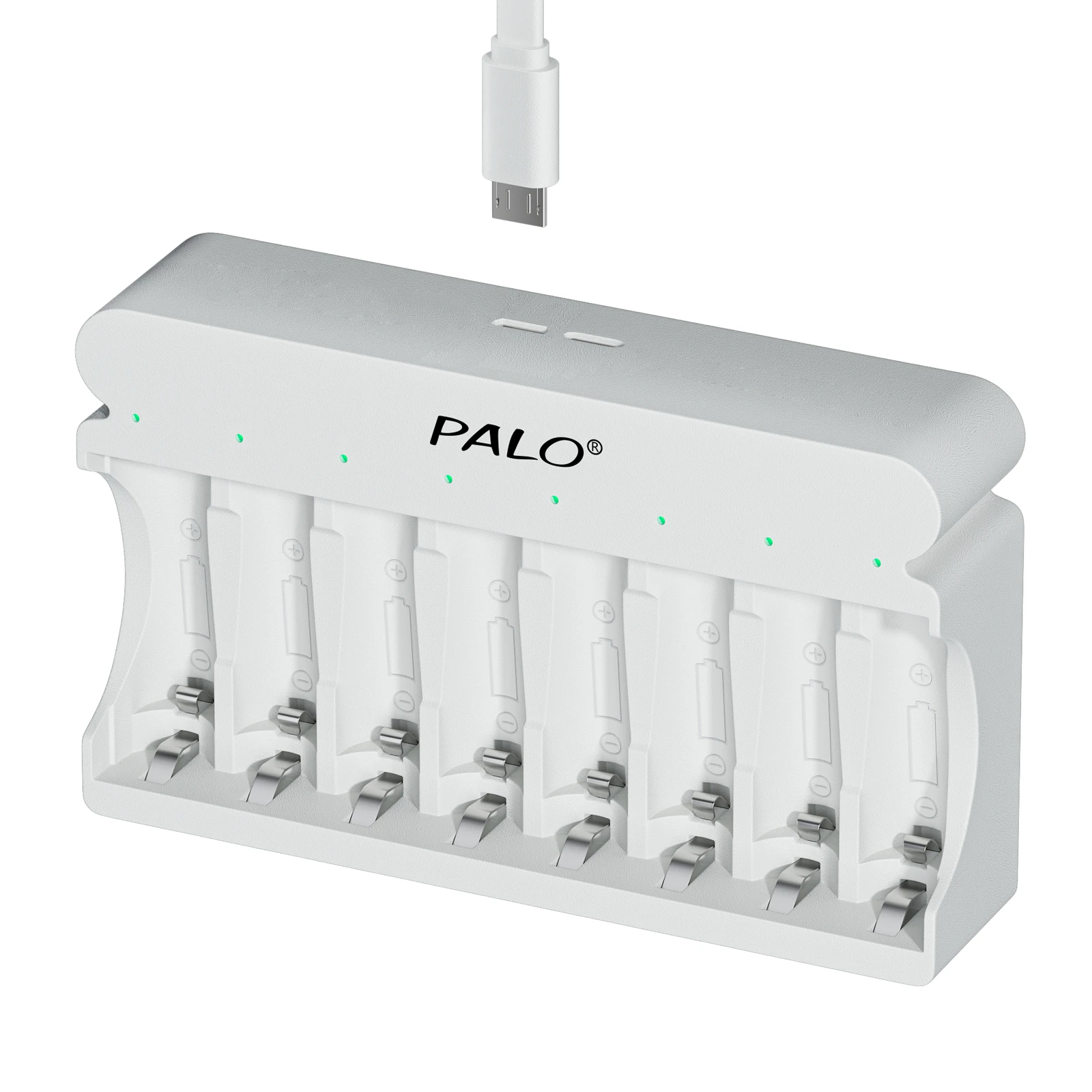 PALO USB LED Бързо Зарядно Устройство за 1,2 Волтови батерии и Зарядни Устройства, AA AAA C D 8 Слотове За 1,2 НА AA AAA SC C D NIMH NICD Акумулаторни Батерии