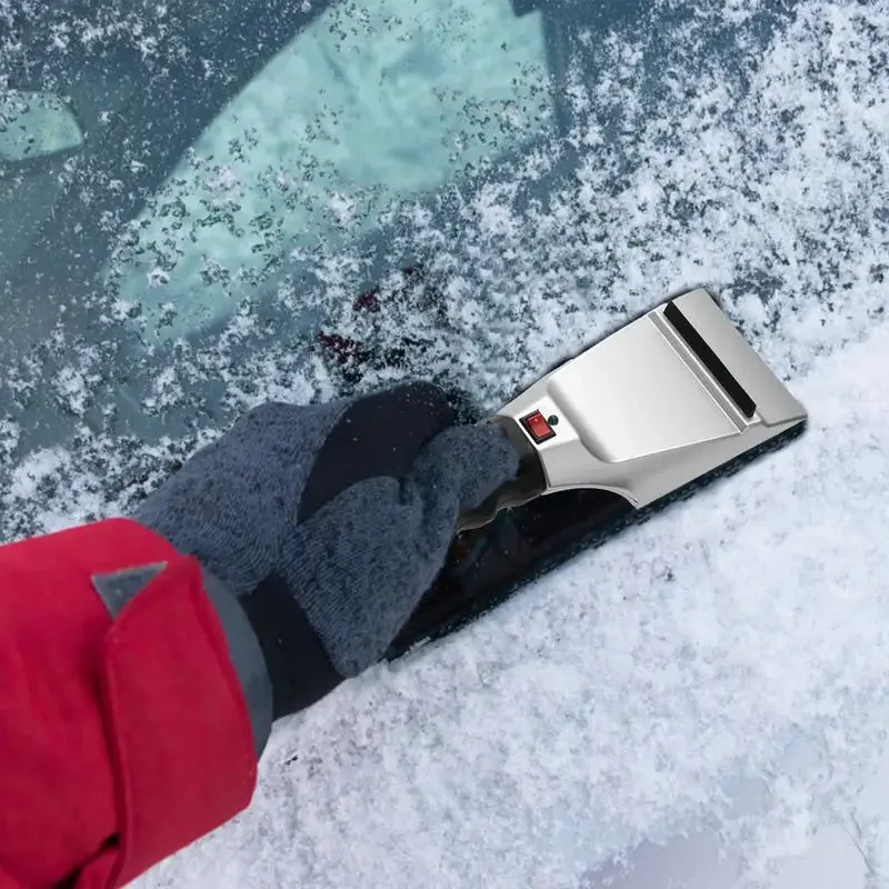 Авто стъргалка за лед, лека и удобна автомобили лопата за сняг с електрически нагревател, Неразрушаемые стъргалки за лед за предното стъкло на превозното средство с