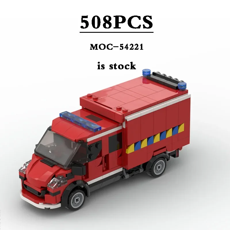 Инструменти и оборудване за противопожарни машини MOC-54221 Пожарната Строителни блокове, Играчка модел 508ШТ Подарък за рождения ден на 