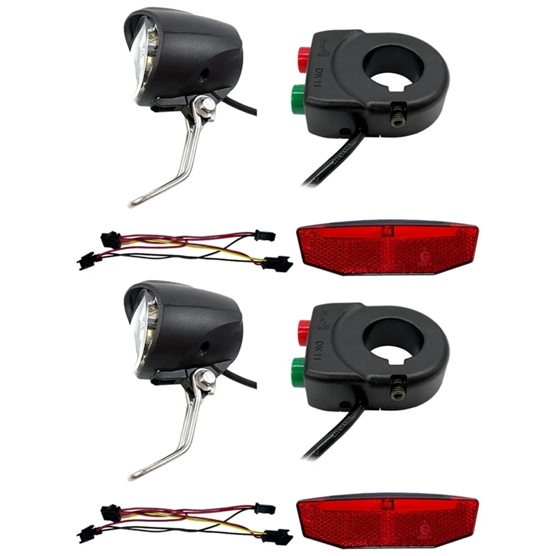 2X Комплект на предните и задните светлини електрически велосипед 12-72 В Комплект свързващи кабели за фаровете за заден фенер Ebike