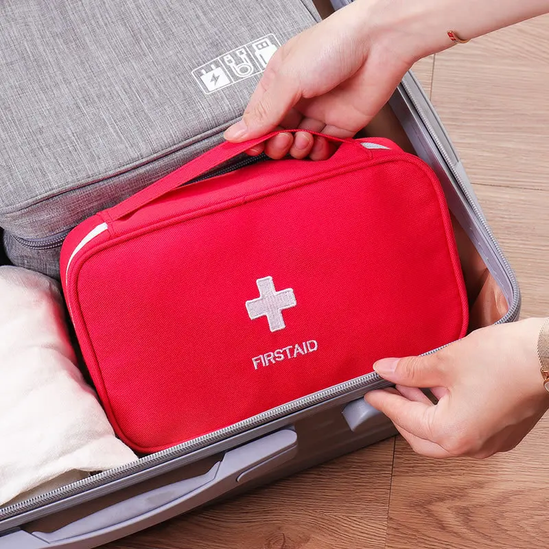 Аптечка за първа помощ за пътуване на открито, полезна преносим мини чанта за съхранение на лекарства, чанта за оцеляване при извънредни ситуации, калъф за хапчета