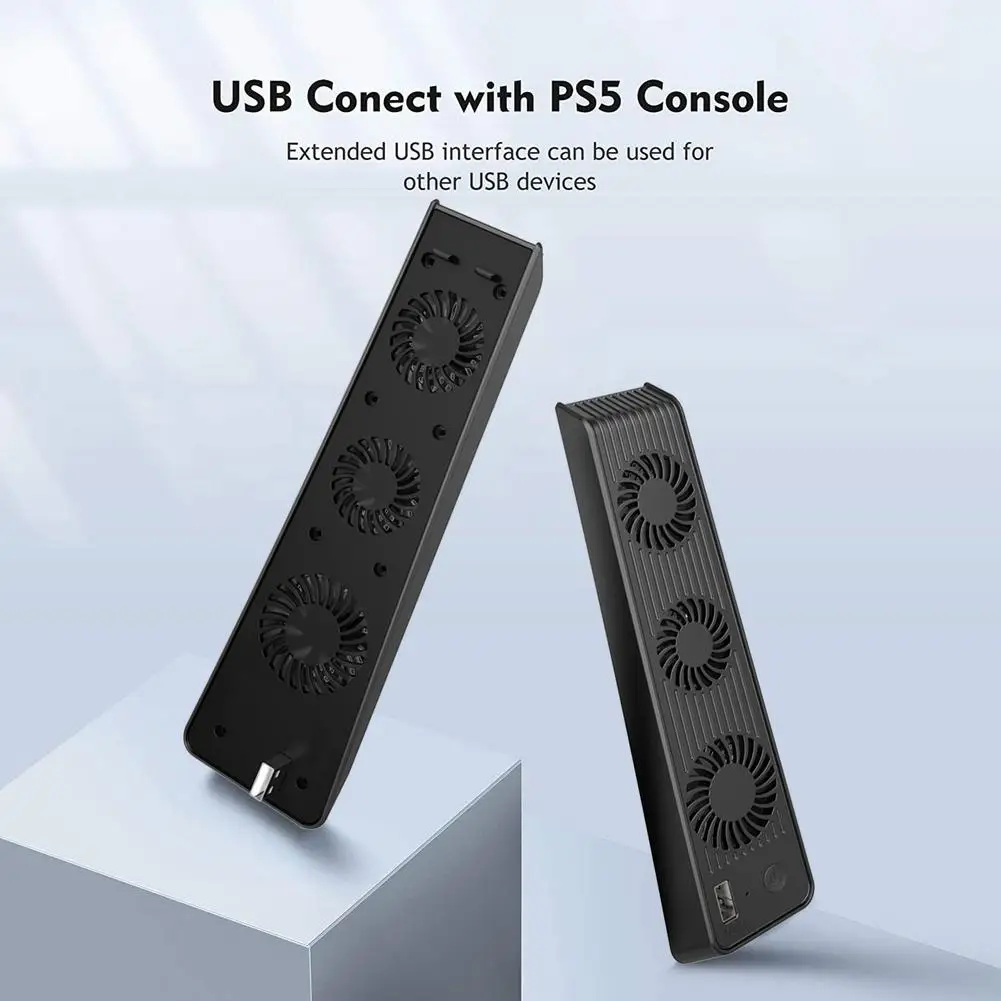 За PS5 Охлаждащ вентилатор USB охладител с 3 охлаждающими вентилатор за SONY PlayStation 5 Аксесоари за игралната конзола за PS5