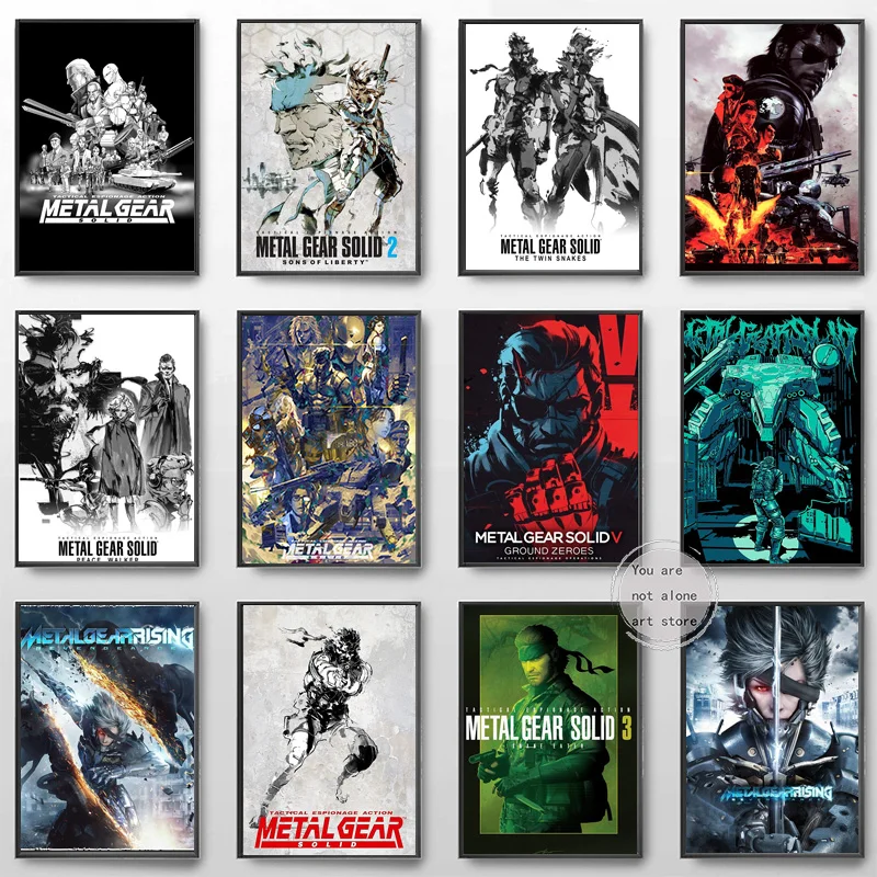 Игра Metal Gear Solid Solid 2 3 4 На Metal Gear Rising: Revengeance Серия Художествен Плакат Платно Картина Стенен Принт Снимка На Домашен Декор