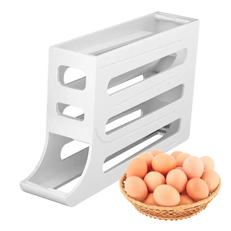 Хладилник За Съхранение На Яйца Скоростна Ниво 4 Катящееся Яйце Притежателя Диспенсер Храна Контейнер За Съхранение Хладилник За Съхранение На Организаторът Държачи За 30 Яйца