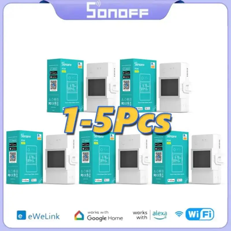 SONOFF POW Elite Smart Power Meter Превключвател 16A / 20A Wifi Smart Home Switch LCD екран Работи с приложение на Алекса Google Home eWeLink