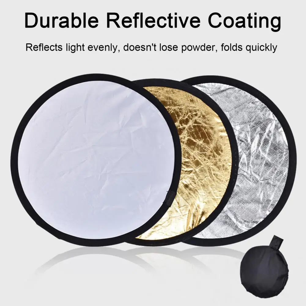 Еднакво продължително отражение Компактен сгъваема кръгла рефлектор, здрава поставка за фотография 
