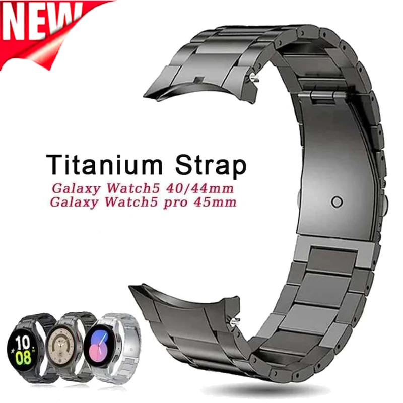 Без пропуски Титан каишка за Samsung Galaxy Watch 5/4 40/44 мм Метална каишка за Galaxy Watch 5 Pro 45 мм/4 Classic 46-42 мм Каишка