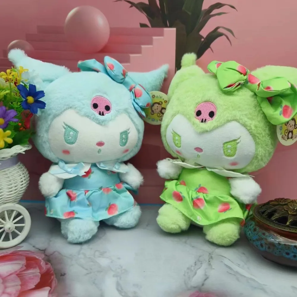 Нова Плюшен Кукла Sanrio Kuromi Зелен Син Рядък Цвят Плюшен Играчка Kuromi Възглавница За Сън Успокояващ Спътник Парцал Кукла, Детски Подарък
