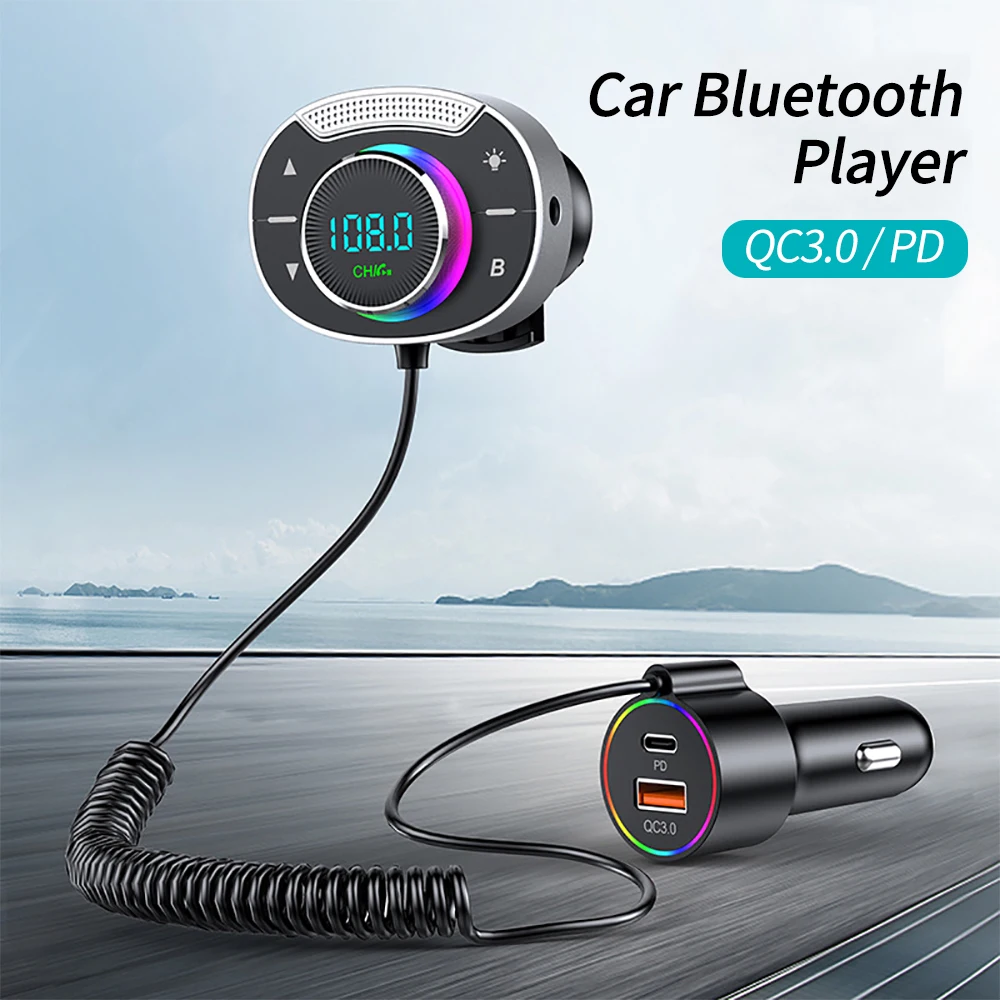 НОВ Автомобилен Bluetooth-съвместими T86 5,0 FM-Предавател Безжичен Аудиоприемник Хендсфри MP3 Музикален Плейър PD 30 W QC3.0-Бързо Зарядно устройство