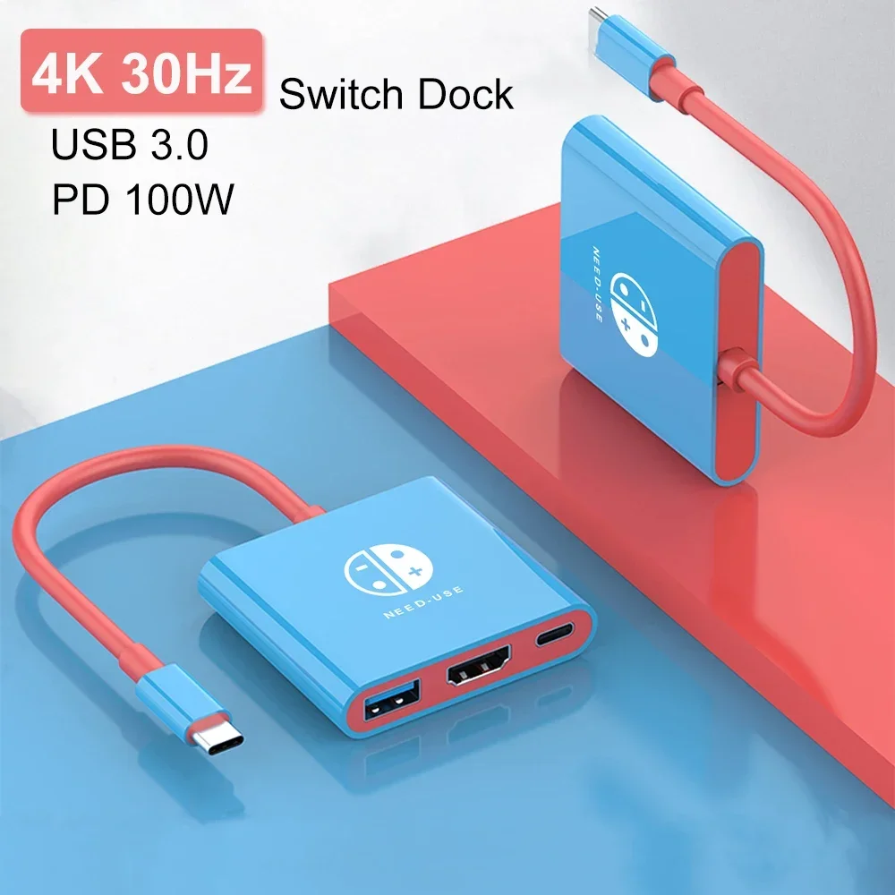 За Преминаването Докинг Станция 4K, HDMI, USB 3.0 Хъб USB Адаптер C Ивица на ТЕЛЕВИЗИЯ Портативна Докинг Станция за Преносими компютри Nintendo PC, iPad, MacBook Air
