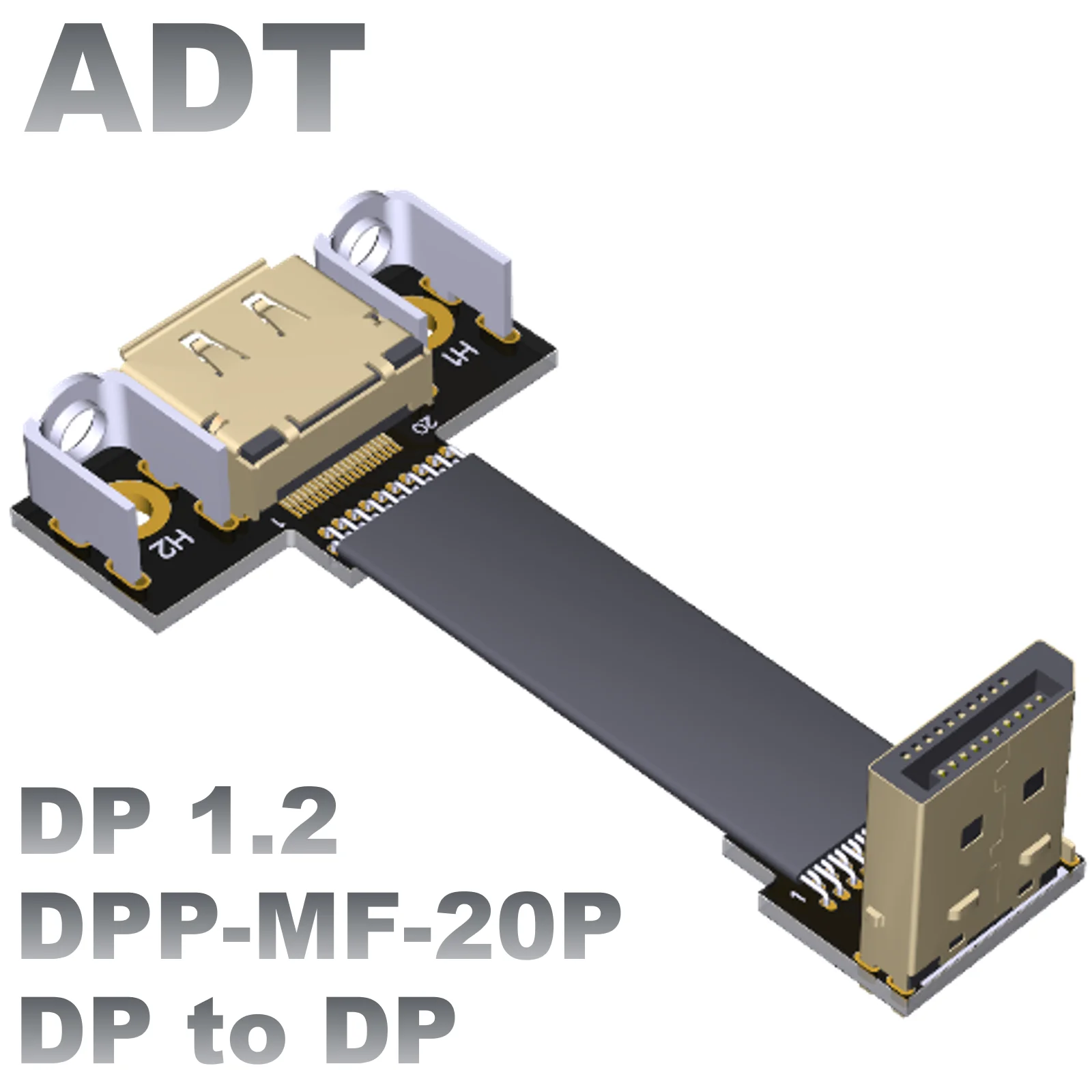 От M F От F F стандартен адаптер-разклонител DP DP1.2 Ъглов свързващ кабел за плосък фина, мека на видеокартата 3 см-3 м