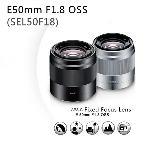 Обектив Sony 50/1.8 за обектив Sony E 50mm f/1.8 OSS (SEL50F18) за Sony A5000 A5100 A6000 A6300 A6500