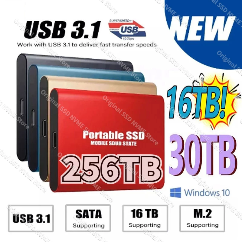 Нов Високоскоростен Външен Твърд диск, 500 GB 1 TB И 2 TB 4 TB 8 TB USB3.1 Hdd и SSD с 2.5-инчов Лаптоп SSD 64 TB Твърд диск 외장하드 за лаптоп PS5