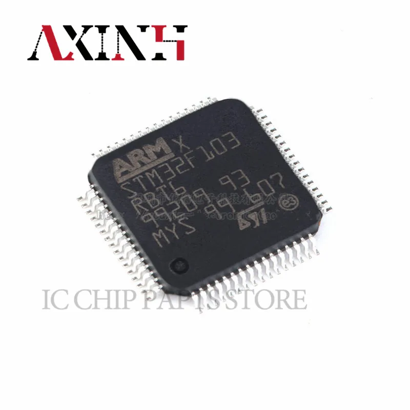 STM32F103RBT6 10 бр./лот, LQFP-64, MCU 32Bit ARM Cortex M3 RISC 128KB Flash 2.5 V/3.3 V 64Pin LQFP Тава, оригинален чип, В наличност