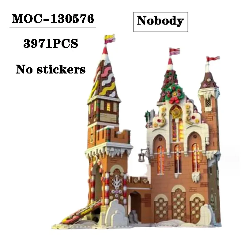 Нов MOC-130576, модел на Коледните и зимата на замъка, 3971 бр., образователни пъзели за възрастни и деца, играчки за рожден Ден, подаръци
