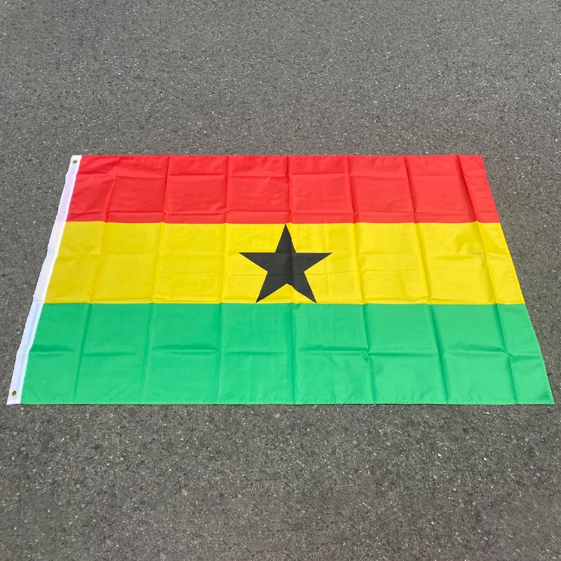 aerxemrbrae flag150x90 см Флаг Гана Висококачествени уплътнения за банери от полиестерен плат с двустранно принтом Гана