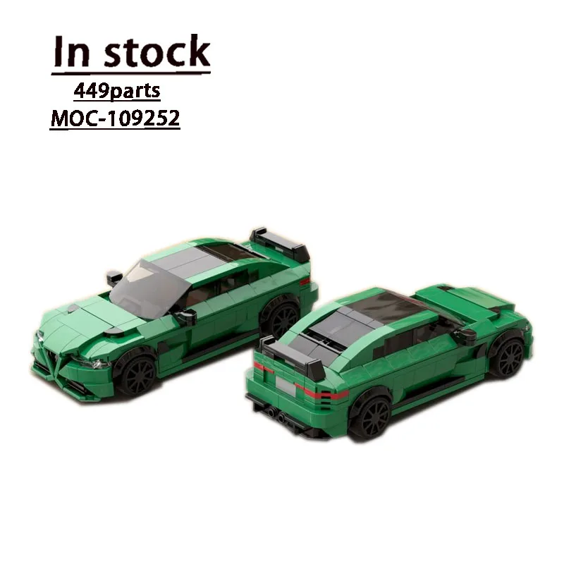 MOC-109252GTAm - Зелен Суперавтомобил В събиране, Свързване на блок, Модел 449 Части от строителни блокове, подарък за деца на рожден Ден