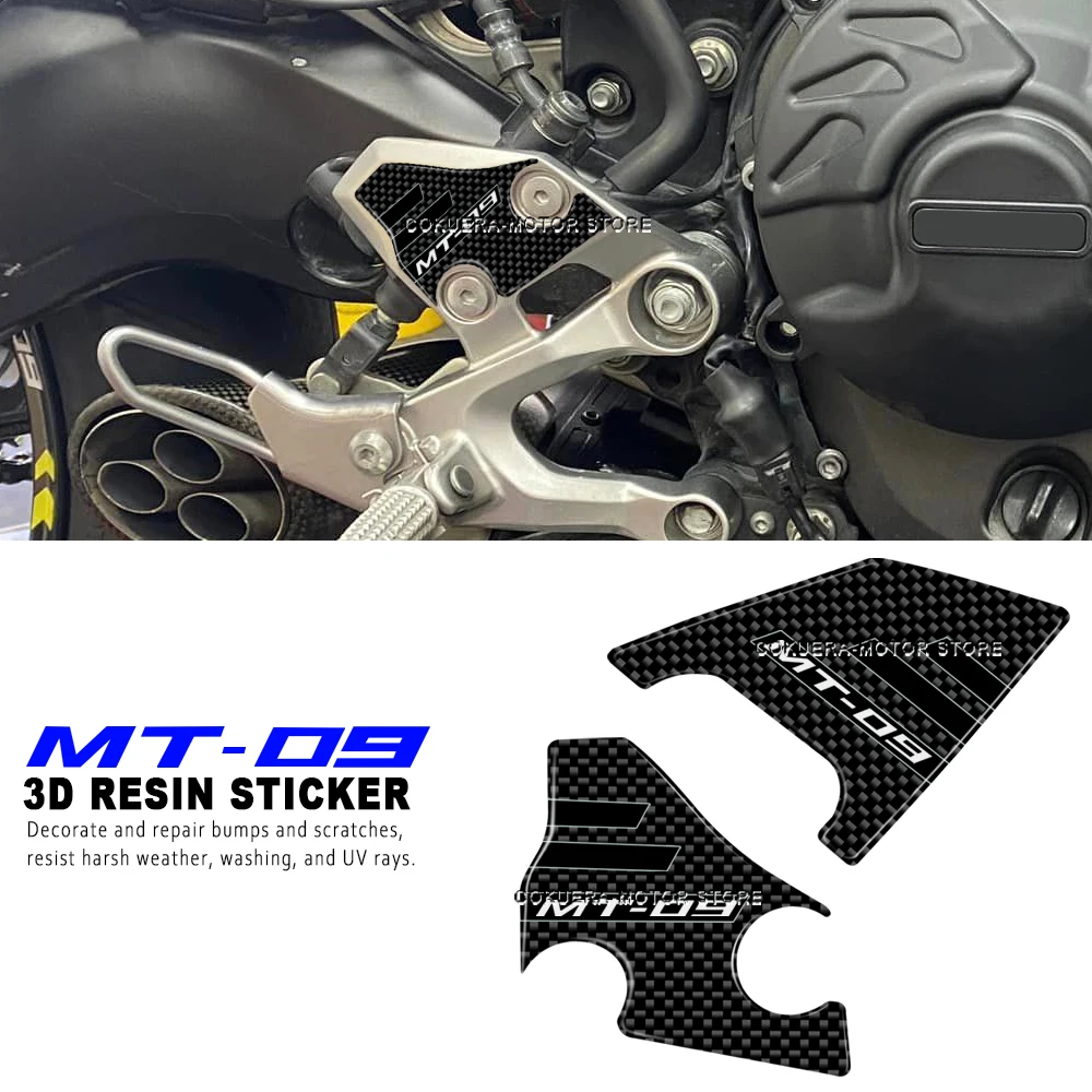 За YAMAHA MT09 MT 09 2017-2020 Аксесоари за мотоциклети 3D стикер от смола Предпазва пяточную накладку Защитен стикер