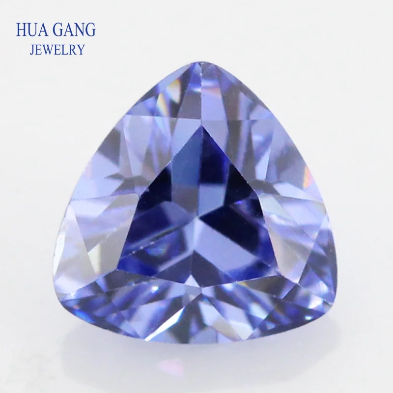 5A Светло танзанийско-син кубичен цирконий триллионной форма, брилянт, россыпь камъни, CZ, синтетични скъпоценни камъни, мъниста за бижута 3x3-12x12 mm