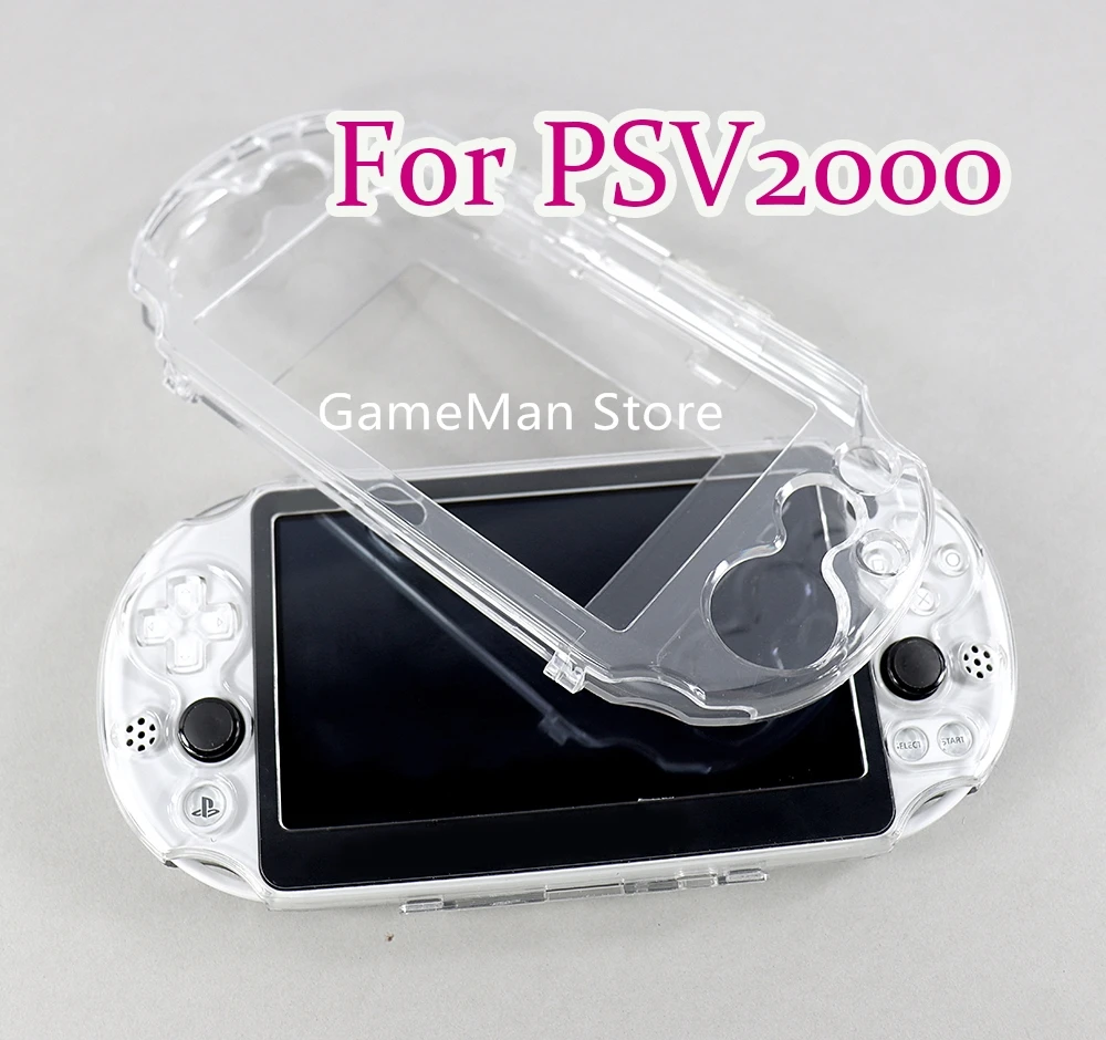 За PSV2000 PSV1000 твърд защитен калъф от прозрачен кристал, с кожена обвивка за Sony PSV PSVITA 1000