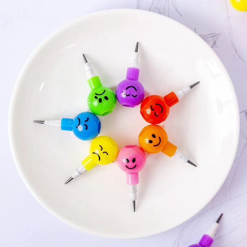 Креативен 7 цвята, Кръгла тиква молив с пудра захар глазура, Мультяшная дръжка с графити, Забавни образователни офис консумативи, подаръци за деца