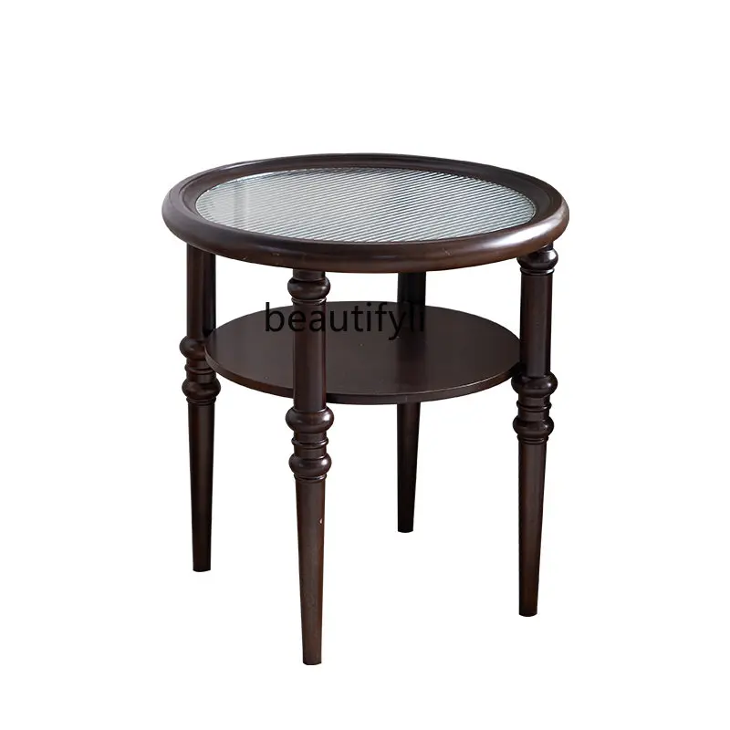 През цялата Чай маса в Американски стил, малка странична масичка от масивно дърво В хола на кръгла маса за Персонализация шкаф