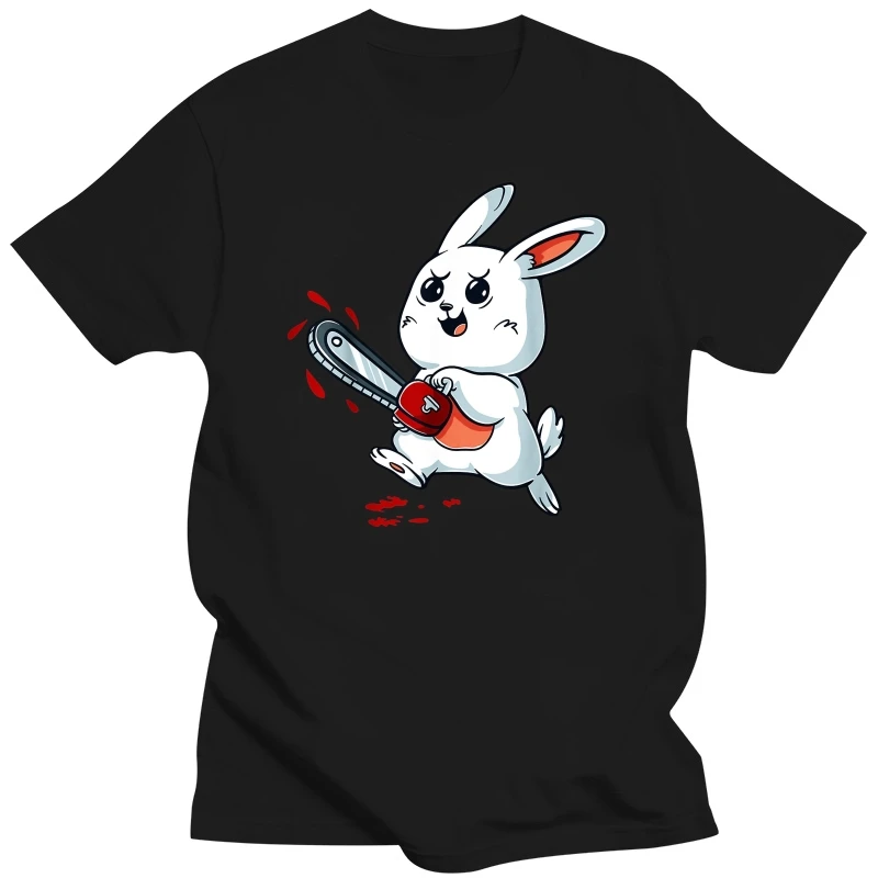 Ядосан Зайо на Kawai, сладък Великденски заек с резачка, тениска на Хелоуин, подарък тениска с изображение, за жени и мъже