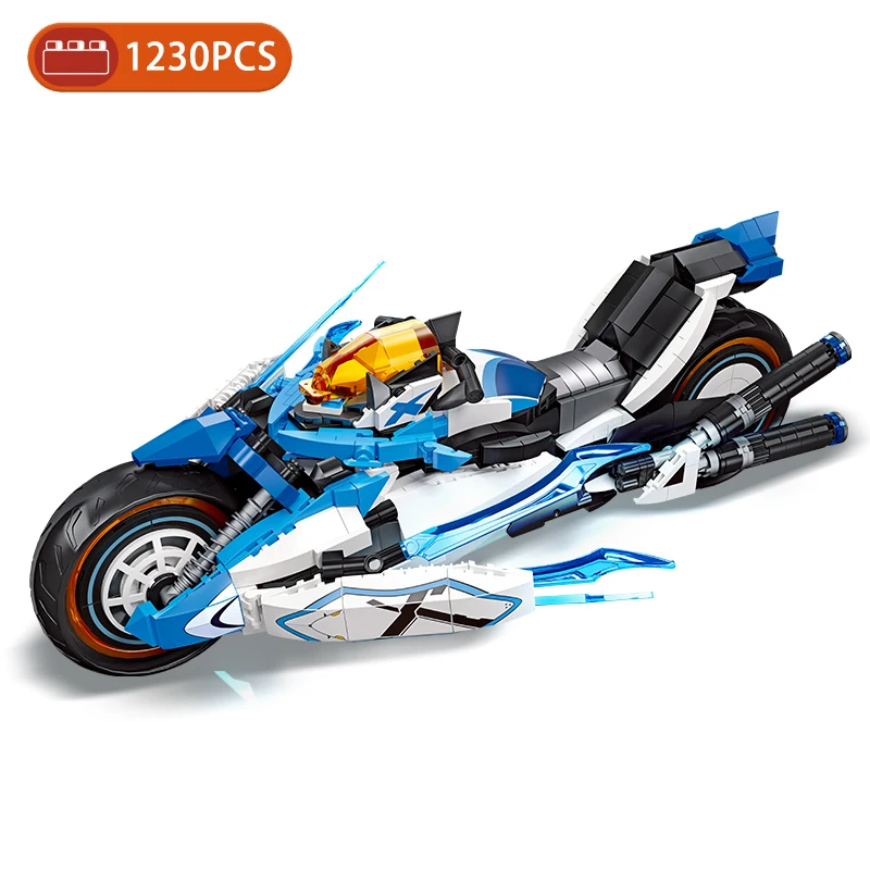 MOC Креативна високо-технологична играчка за скоростно мотоциклет, градивни елементи за сглобяване на модели и мотокрос, тухли, играчката 