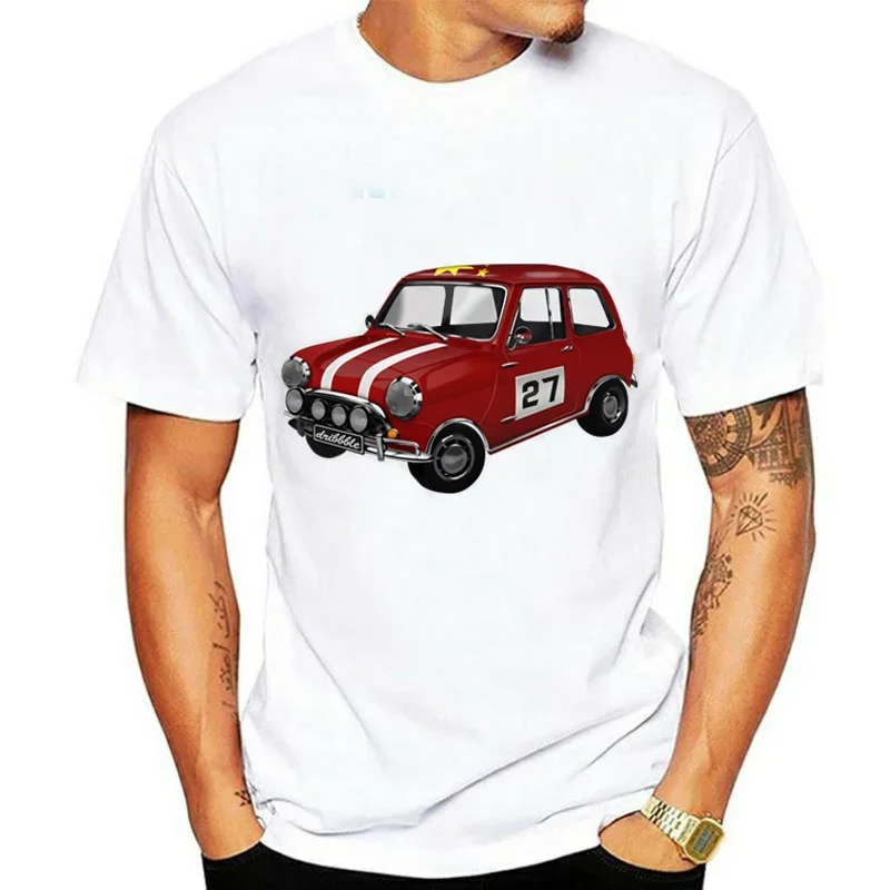 Класически автомобили потници, тениска, класическа мъжка тениска с изображение на автомобила, креативна графична дрехи, Памучен тениска с кръгло деколте и къс ръкав на поръчка