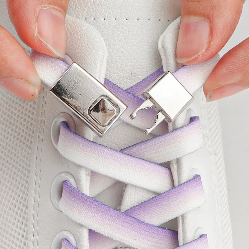 Нов Съобщение за Заключване на Плоски Наклон Цвят Ластични Шнурове За Обувки Без Завязок на Връзки За Обувки-Без Вратовръзка, Връзки за Обувки, ластици за Обувки на Жените и Мъжете